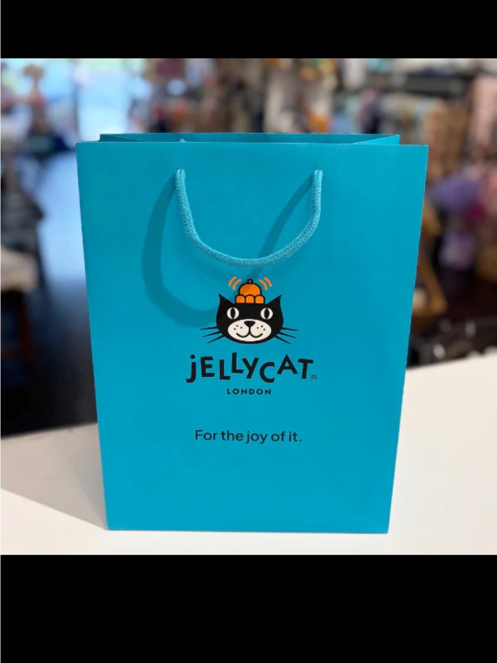 Jellycat shopping paper bag with fifa World Cup limited stickers